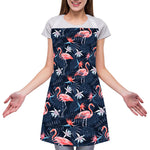 Dark Tropical Flamingo Pattern Print Adjustable Apron