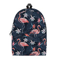 Dark Tropical Flamingo Pattern Print School Backpack