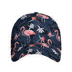 Dark Tropical Flamingo Pattern Print Baseball Cap