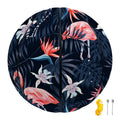 Dark Tropical Flamingo Pattern Print Basketball