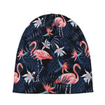 Dark Tropical Flamingo Pattern Print Beanie