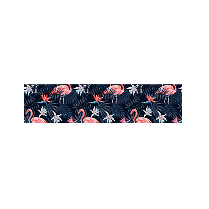 Dark Tropical Flamingo Pattern Print Bed Runner