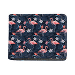 Dark Tropical Flamingo Pattern Print Bifold Wallet