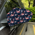 Dark Tropical Flamingo Pattern Print Car Side Mirror Covers