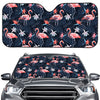 Dark Tropical Flamingo Pattern Print Car Windshield Sun Shade