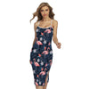 Dark Tropical Flamingo Pattern Print Cross Back Cami Dress