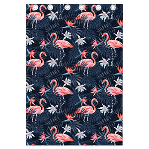 Dark Tropical Flamingo Pattern Print Curtain