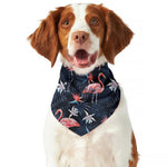Dark Tropical Flamingo Pattern Print Dog Bandana