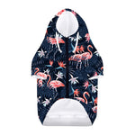 Dark Tropical Flamingo Pattern Print Dog Zip Up Hoodie