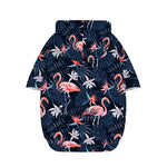 Dark Tropical Flamingo Pattern Print Dog Zip Up Hoodie
