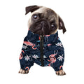 Dark Tropical Flamingo Pattern Print Dog Zip Up Jacket