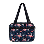 Dark Tropical Flamingo Pattern Print Double Strap Bible Bag