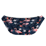 Dark Tropical Flamingo Pattern Print Fanny Pack