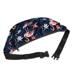 Dark Tropical Flamingo Pattern Print Fanny Pack
