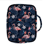 Dark Tropical Flamingo Pattern Print Front Pocket Bible Bag