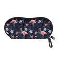 Dark Tropical Flamingo Pattern Print Glasses Case