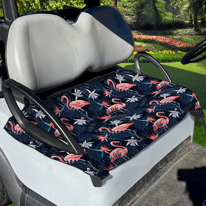 Dark Tropical Flamingo Pattern Print Golf Cart Seat Cover