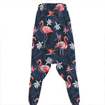 Dark Tropical Flamingo Pattern Print Hammer Pants
