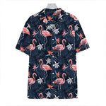 Dark Tropical Flamingo Pattern Print Hawaiian Shirt