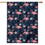 Dark Tropical Flamingo Pattern Print House Flag