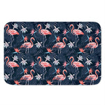 Dark Tropical Flamingo Pattern Print Indoor Door Mat