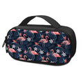 Dark Tropical Flamingo Pattern Print Portable Cooler Travel Case