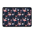 Dark Tropical Flamingo Pattern Print Kitchen Mat