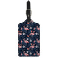 Dark Tropical Flamingo Pattern Print Luggage Tag