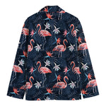 Dark Tropical Flamingo Pattern Print Men's Blazer