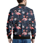 Dark Tropical Flamingo Pattern Print Men's Bomber Jacket