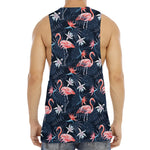 Dark Tropical Flamingo Pattern Print Men's Muscle Tank Top