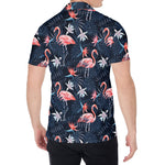 Dark Tropical Flamingo Pattern Print Men's Shirt