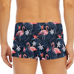 Dark Tropical Flamingo Pattern Print Men's Short Boxer Briefs