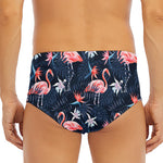 Dark Tropical Flamingo Pattern Print Men's Triangle Swim Briefs