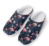 Dark Tropical Flamingo Pattern Print Mesh Casual Shoes