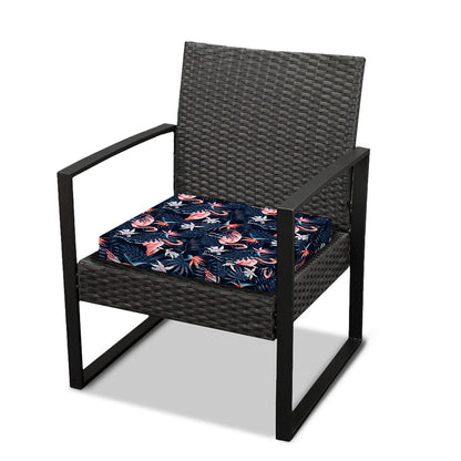 Dark Tropical Flamingo Pattern Print Outdoor Seat Cushion Cover