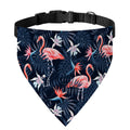Dark Tropical Flamingo Pattern Print Over The Collar Dog Bandana