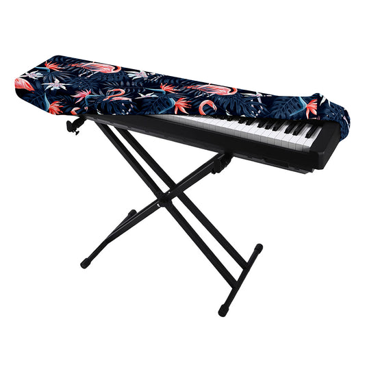 Dark Tropical Flamingo Pattern Print Piano Keyboard Cover