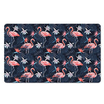 Dark Tropical Flamingo Pattern Print Polyester Doormat