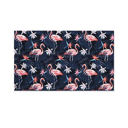 Dark Tropical Flamingo Pattern Print Polyester Flag