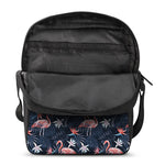 Dark Tropical Flamingo Pattern Print Rectangular Crossbody Bag