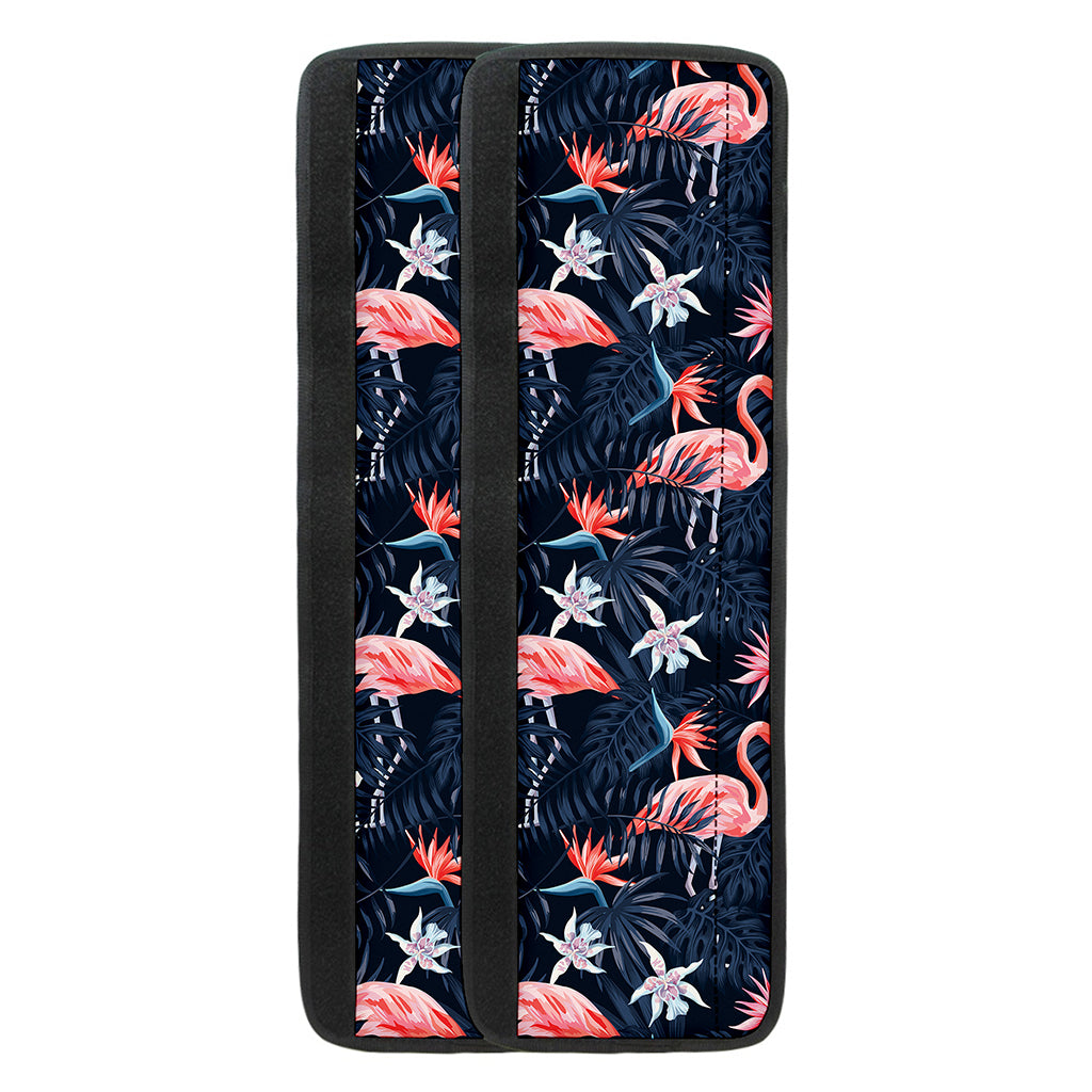 Dark Tropical Flamingo Pattern Print Refrigerator Handle Covers