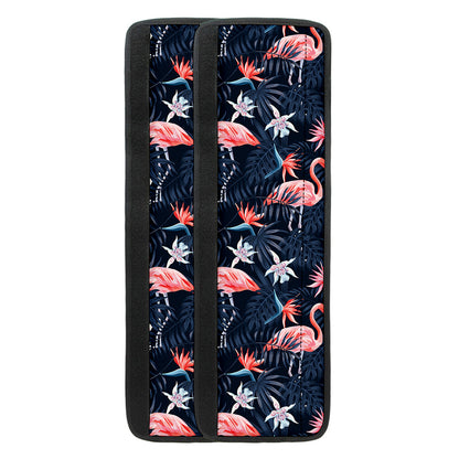 Dark Tropical Flamingo Pattern Print Refrigerator Handle Covers