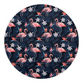 Dark Tropical Flamingo Pattern Print Round Blanket