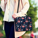 Dark Tropical Flamingo Pattern Print Shoulder Strap Bible Bag