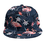 Dark Tropical Flamingo Pattern Print Snapback Cap
