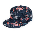 Dark Tropical Flamingo Pattern Print Snapback Cap