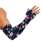 Dark Tropical Flamingo Pattern Print Sun Protection Arm Sleeves