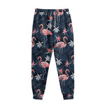 Dark Tropical Flamingo Pattern Print Sweatpants