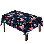 Dark Tropical Flamingo Pattern Print Tablecloth